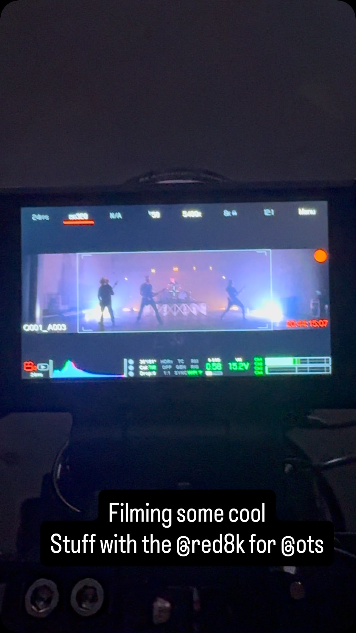 Filming some cool stuff with the @reddigitalcinema 8k for @oftheshadowband BTS