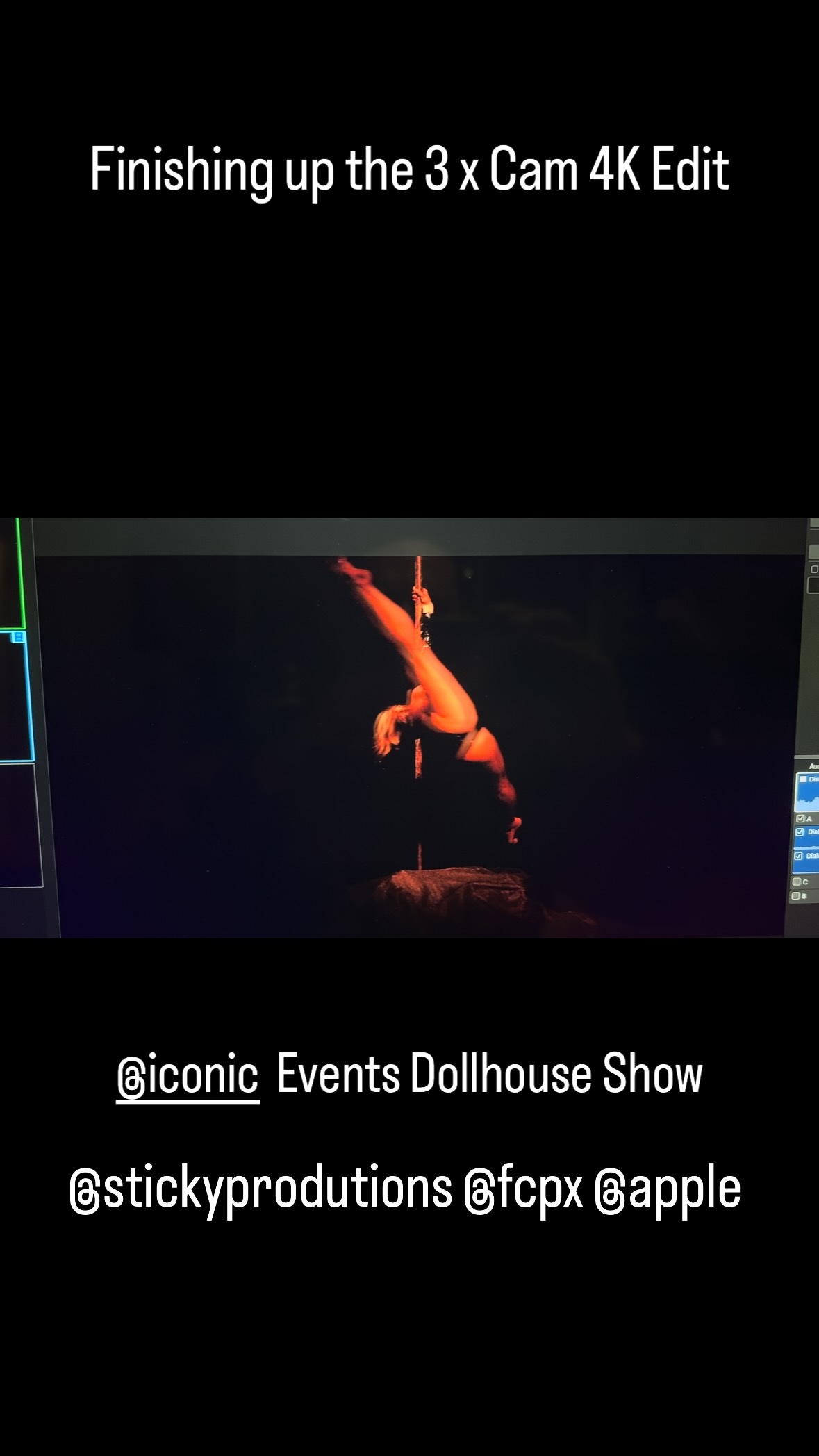 Finishing up the 3x Camera edit of the @iconicevents.au “Dollhouse” Show @viva_melbourne last week. looking pretty sharp in 4K Sony Cinealta @sonyalpha.anz @stickyproductions